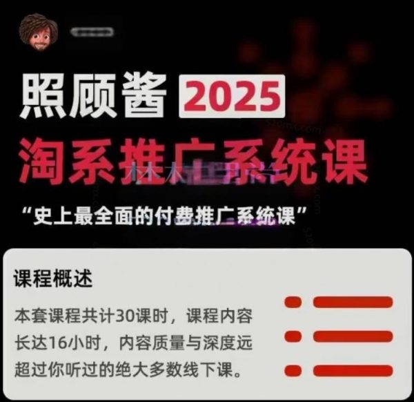 照顾酱：2025淘系推广系统课